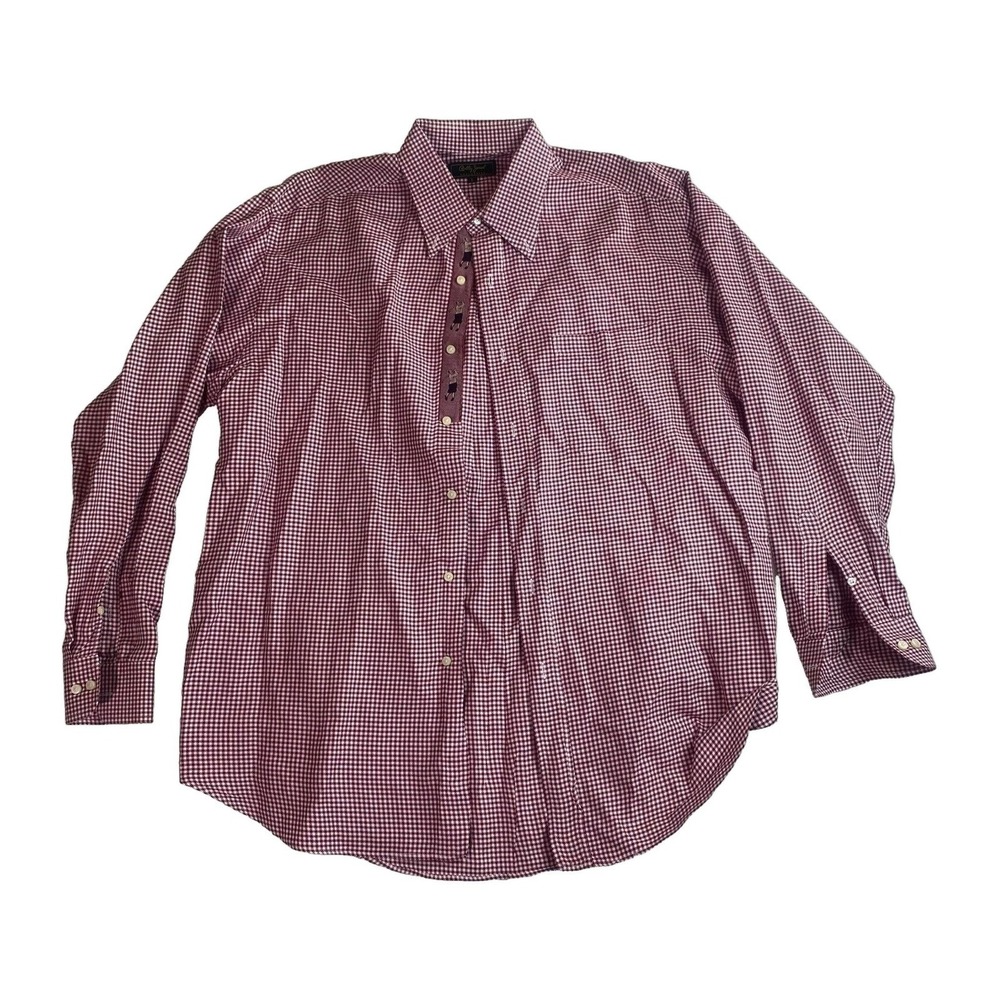 Bobby Jones Collection Men's Large Red Check Button Down Long Sleeve Shirt